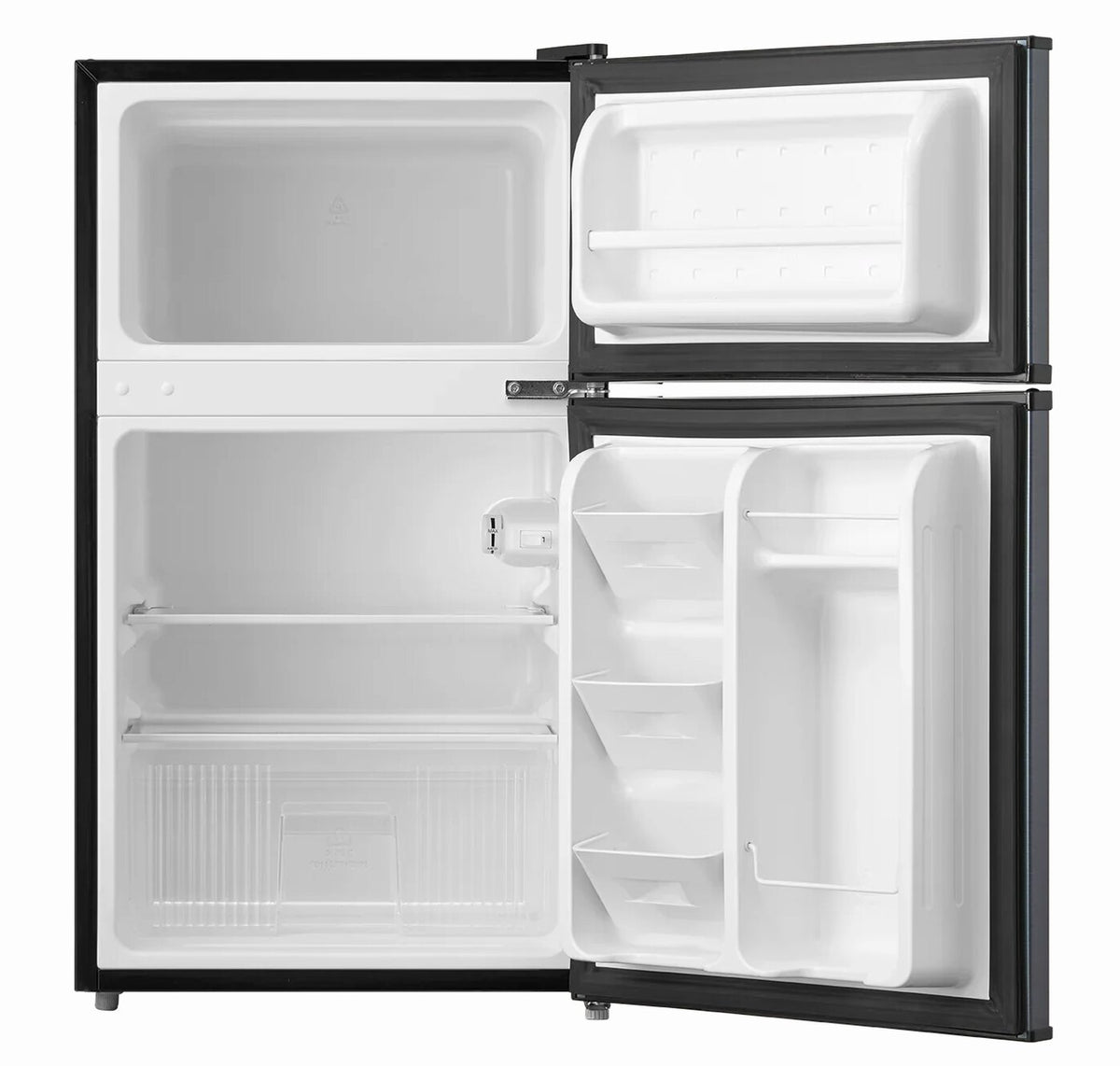 Arctic King Two-Door Mini Fridge With Freezer, 3.2 Cu. Ft., Stainless Steel