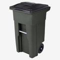 Toter 32 Gallon Greenstone Trash Can With Quiet Wheels And Attached Lid, 24.25 in D x 19.75 in W x 37.5 in H - ANA32-55410