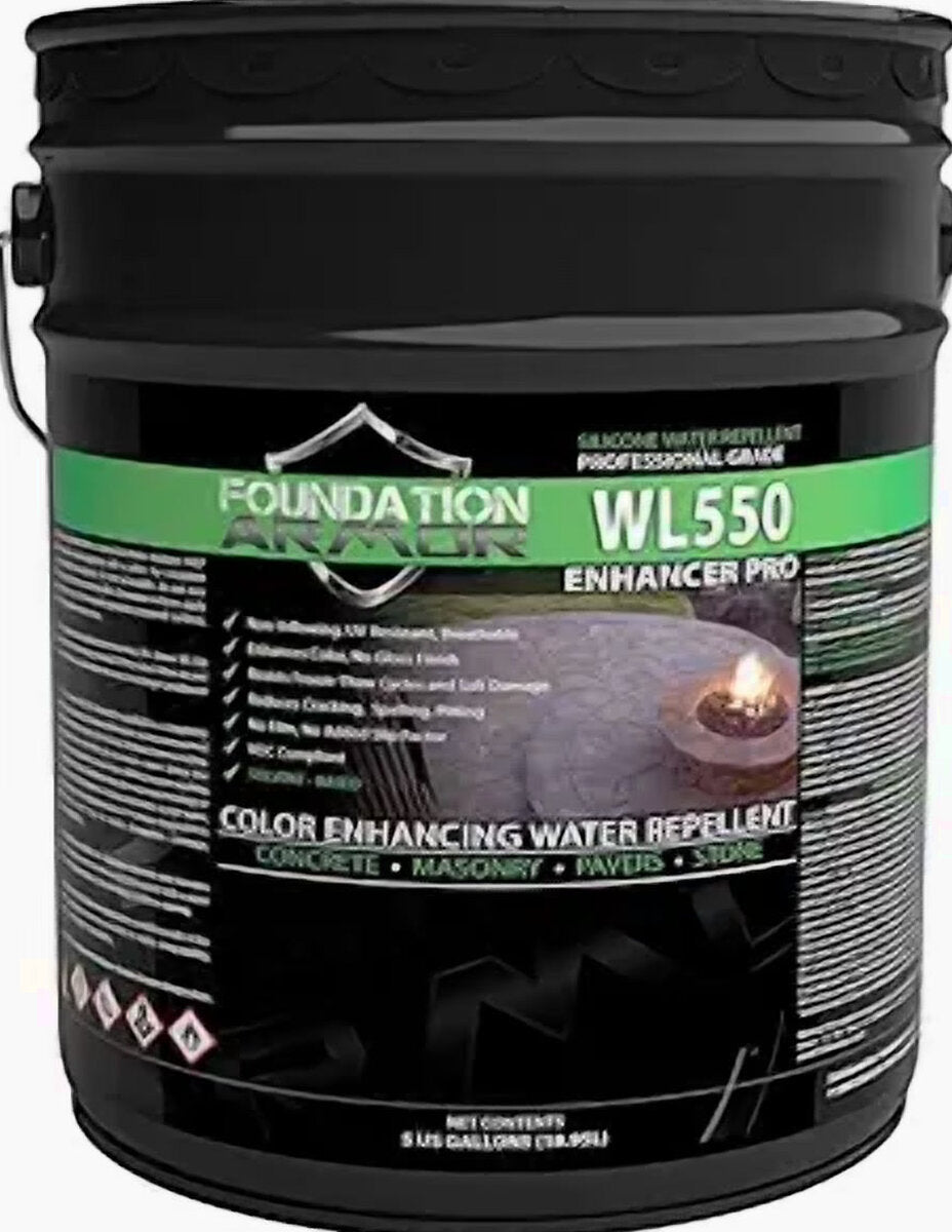 Armor Matte Wet Look Enhancer Sealer for Concrete, Brick, Pavers, Stone, and Slate - WL550-5 Gallon