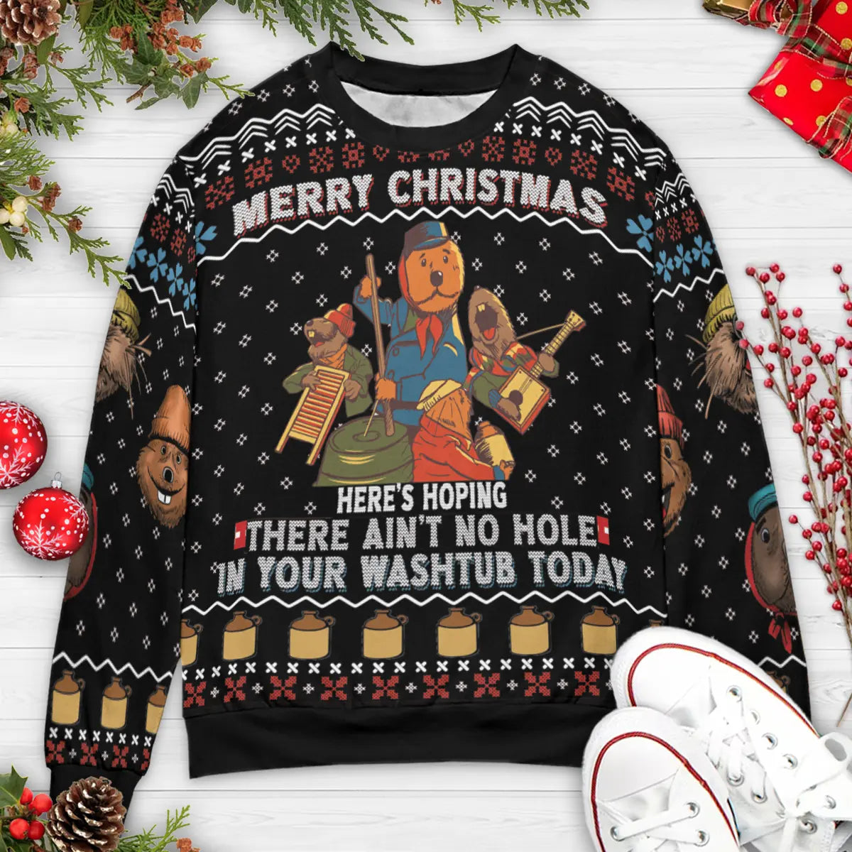 Emmet Otter's Jug-Band Merry Christmas Ugly Christmas Sweatshirt