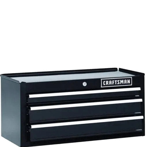 Craftsman 26 Inch 3-Drawer Heavy-Duty Ball-Bearing Middle Chest, Black