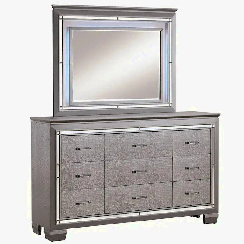 Furniture Of America 9-Drawer Wood Dresser With Mirror - Ruff Crocodile