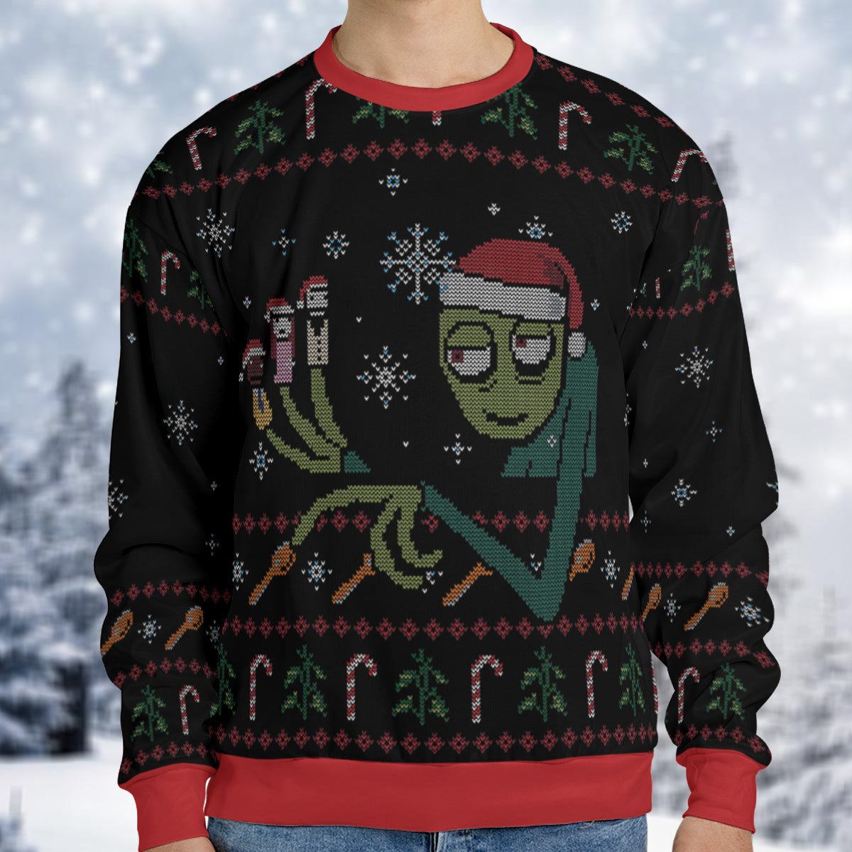 Salad Fingers Ugly Christmas Sweatshirt