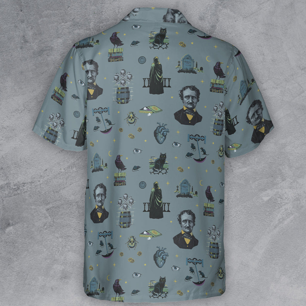 The Dark Themed Edgar Allan Poe Button Down Shirt