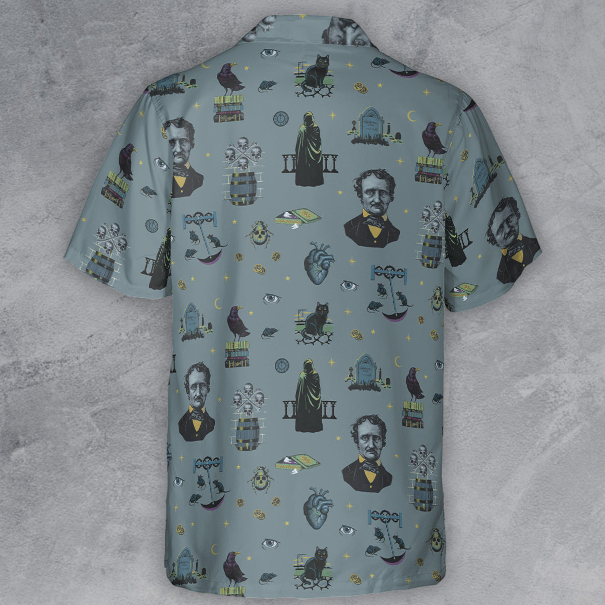 The Dark Themed Edgar Allan Poe Button Down Shirt