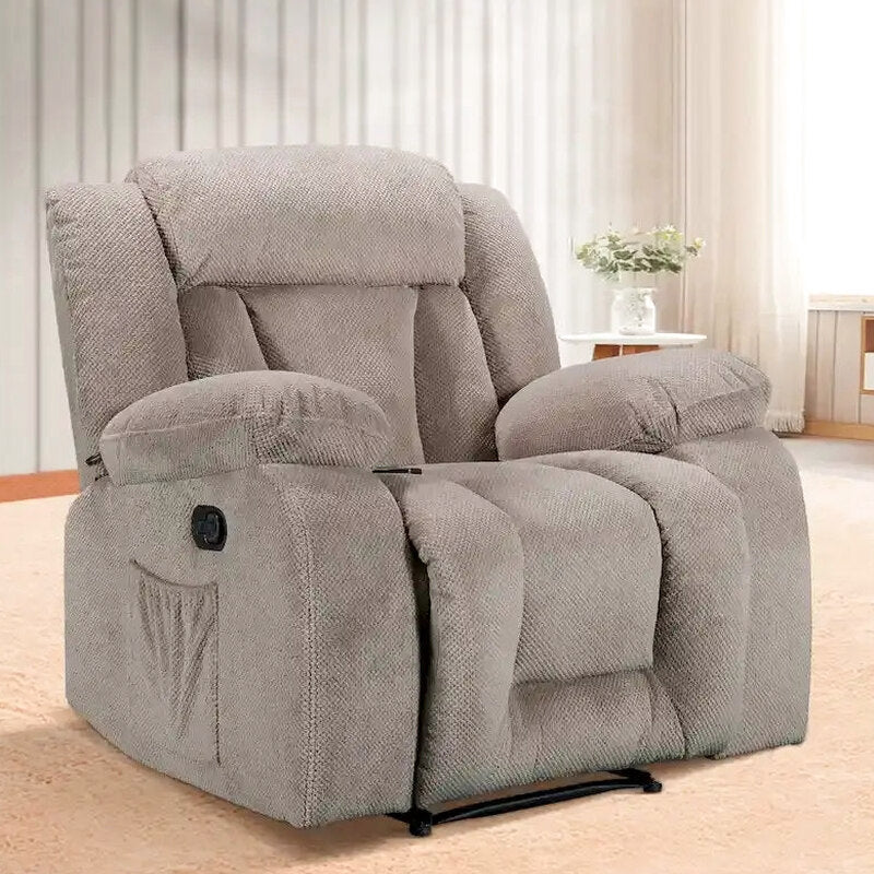 Heated Massaging Recliner Chair, 65L x 37W x 41H