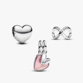 Mother Daughter Heart Charm Set