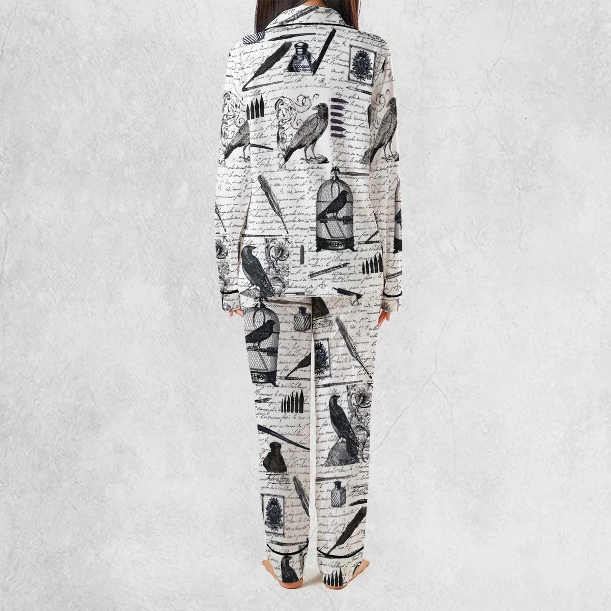 Nevermore The Raven Edgar Allan Poe Pajamas Set