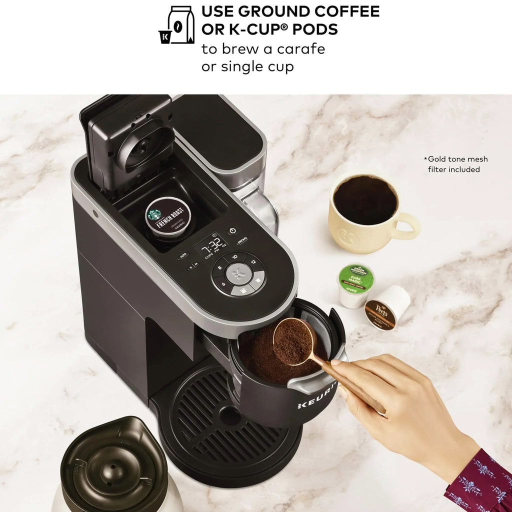 Keurig Single Serve & Carafe Coffee Maker, 60 oz Water Reservoir, 12-Cup Thermal Carafe - K-Duo Plus