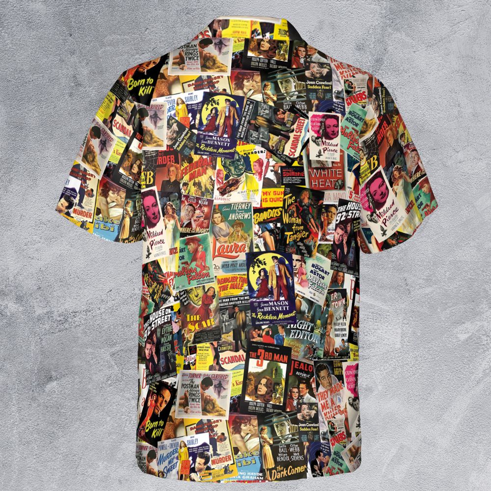 Film Noir Poster Collage Button Down Shirt