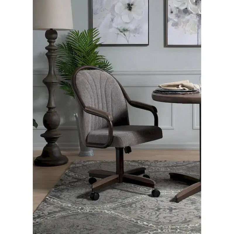 Swivel And Tilt Rolling Caster Chair With Cushioned Seat - Casual Dining Office Or Home Use