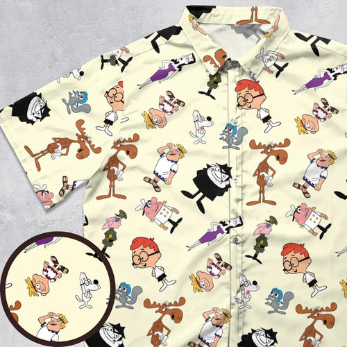 60s The Adventures Of Rocky And Bullwinkle and Friends Button Down Shirt