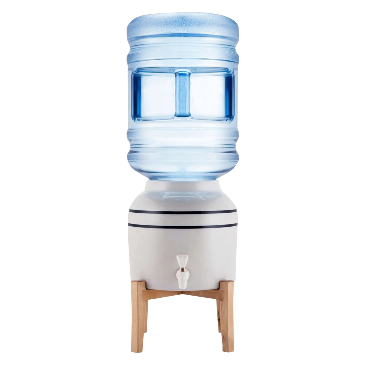 Primo Ceramic Countertop Water Dispenser With Wooden Stand, 0.26 Gallons - 900114