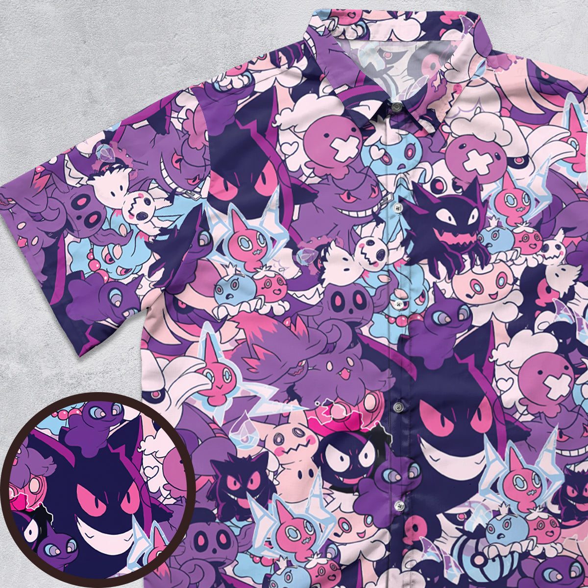 Haunter Drip Pokemon Button Down Shirt