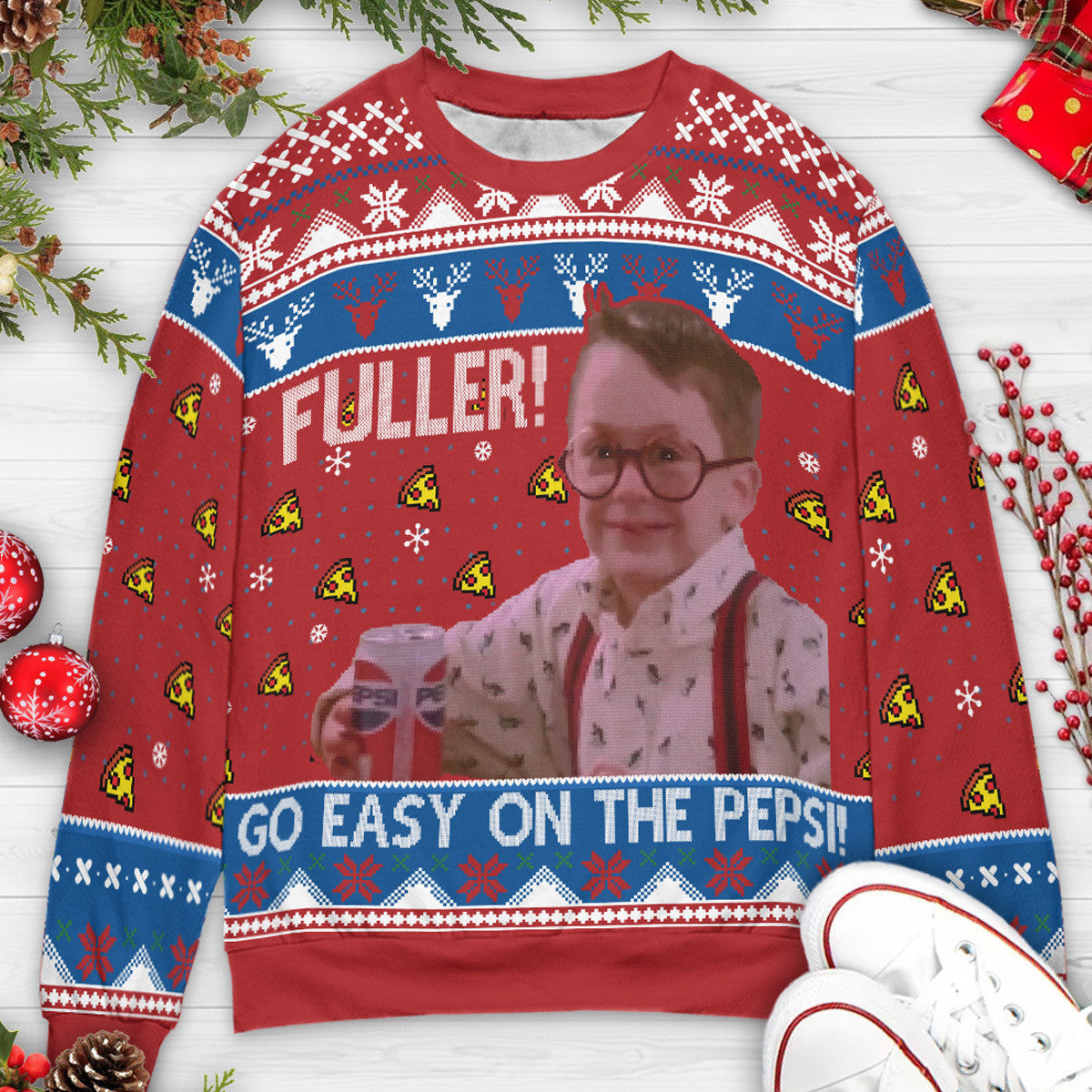Fuller Go Easy On The Pepsi Home Alone Ugly Christmas Sweatshirt