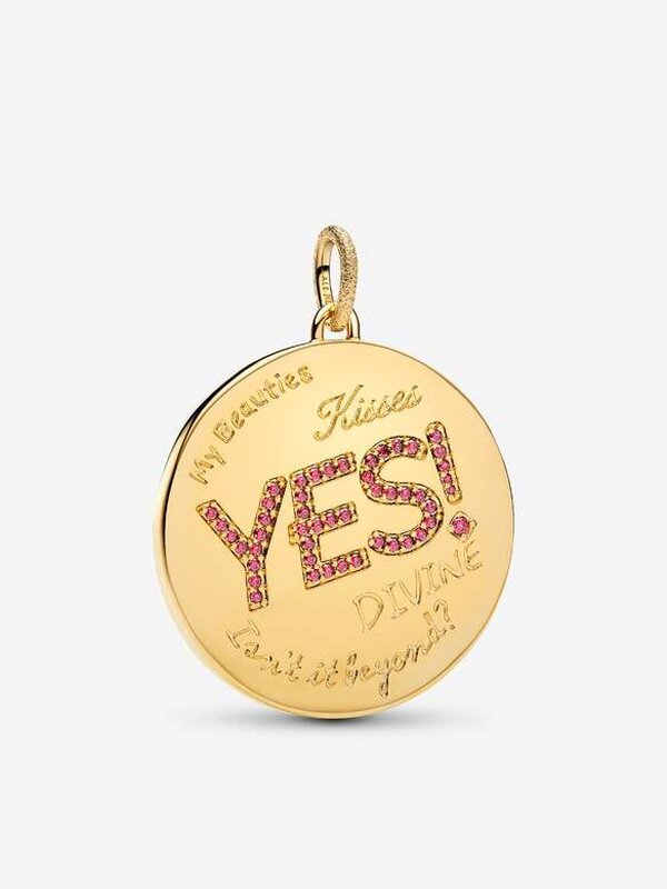 Gold-Plated Oversized Engraved Medallion Charm