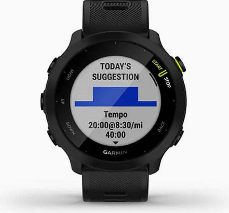 Garmin Forerunner 55 GPS Running Watch With Heart Rate Monitoring And PacePro Training