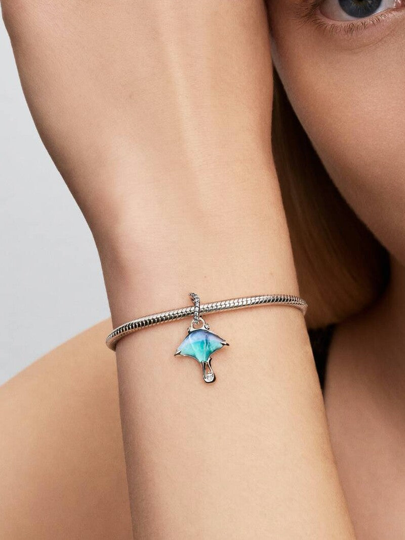 Sterling Silver Manta Ray Dangle Charm