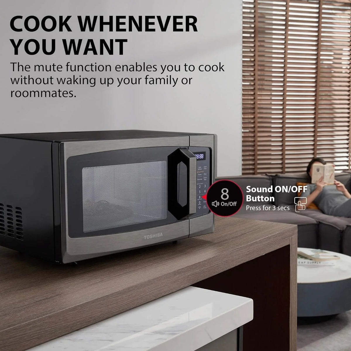 TOSHIBA 4-in-1 Countertop Microwave Oven, 1.5 Cu Ft, 1000W, Silver - ML-EC42P(SS)