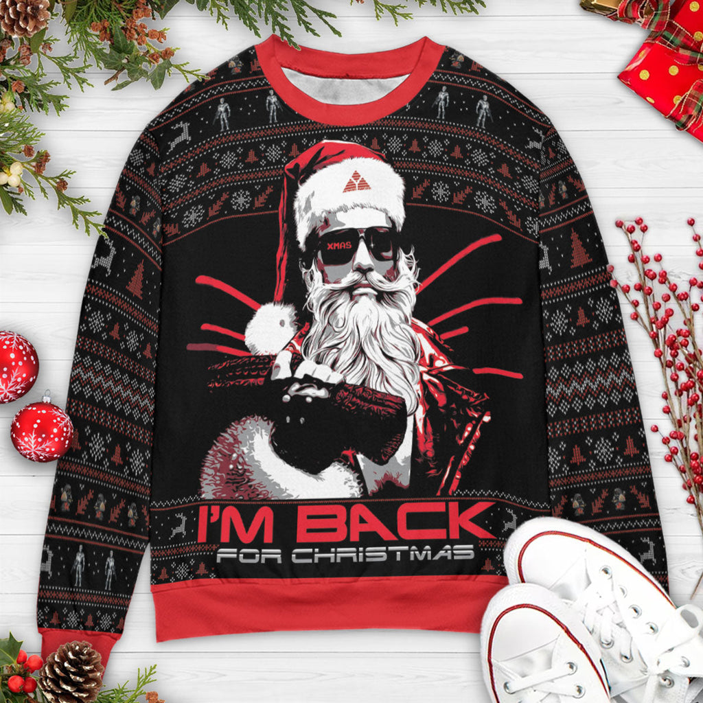 I'm Back Terminator Christmas Ugly Christmas Sweatshirt