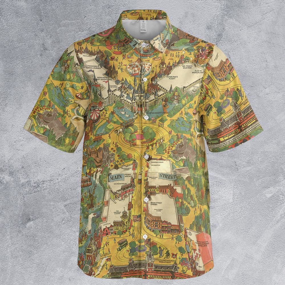 Disneyland Vintage Map- 80s 90s Button Down Shirt