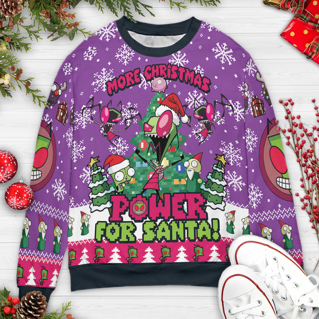 Power For Santa Invader Zim Ugly Christmas Sweatshirt