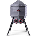 80lb Poultry Feeder, Adjustable Height, UV Stable, Weather Resistant, 8 Ports, Made In USA