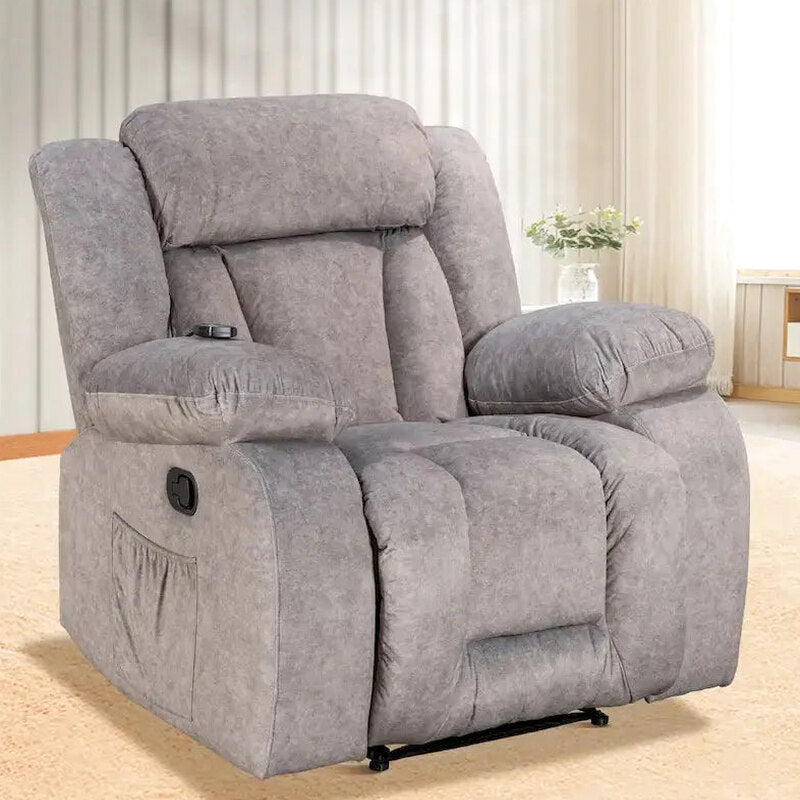 Heated Massaging Recliner Chair, 65L x 37W x 41H