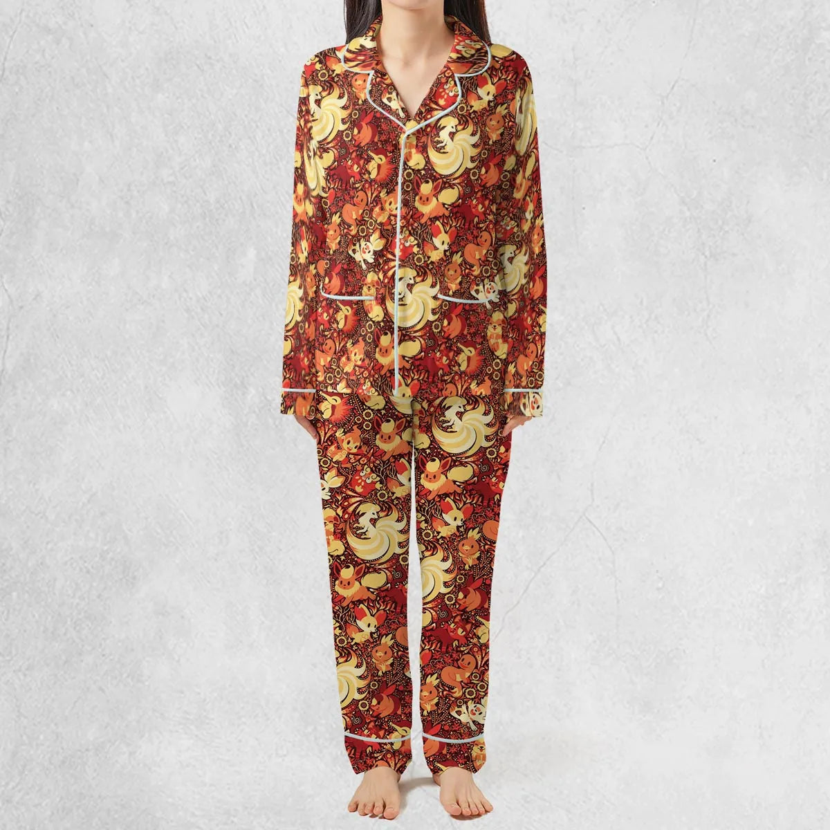 Pokemon Fire Pattern Pajamas Set