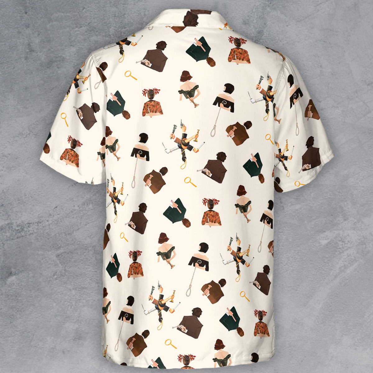 Clue The Movie Characters Pattern Button Down Shirt