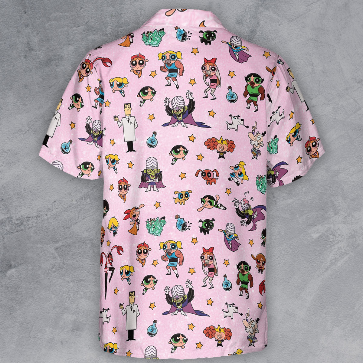 Power Puff Girls Characters Pattern Button Down Shirt