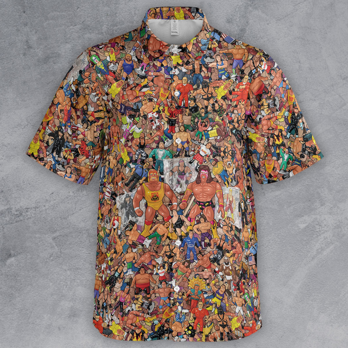 Wrestling Hulk Hogan and Buddies Figures Button Down Shirt