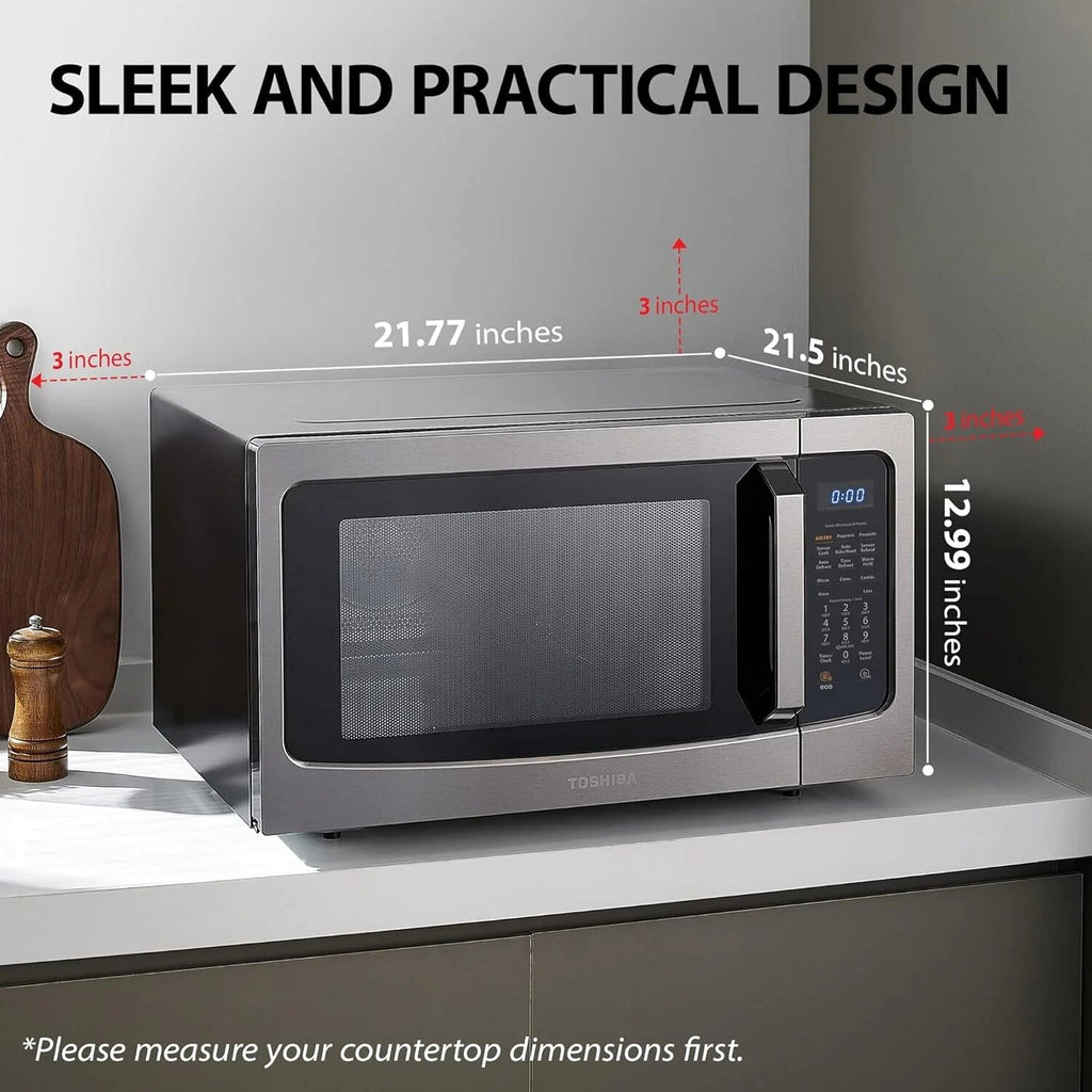 TOSHIBA 4-in-1 Countertop Microwave Oven, 1.5 Cu Ft, 1000W, Silver - ML-EC42P(SS)