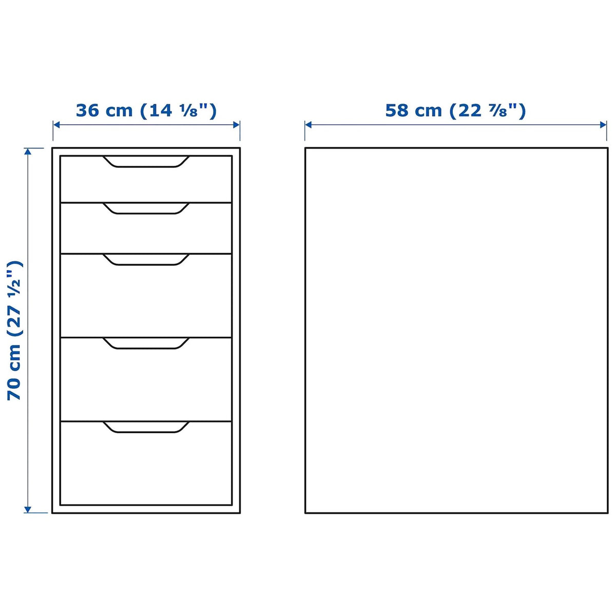 IKEA Drawer Unit With Drop File Storage 14 1/8 x 22 7/8 x 27 1/2 - Alex