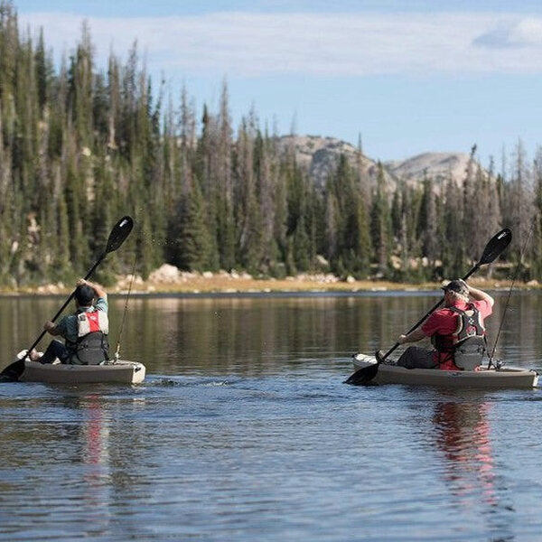 Lifetime Fishing Kayak 10ft 2-Pack With Paddles, UV-Protected HDPE, Tan - Tamarack Angler 100