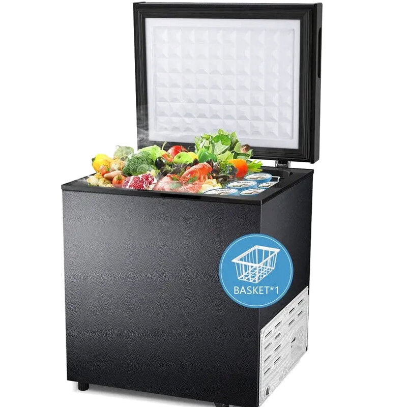 Compact Freestanding Chest Freezer, 1.8 Cu. Ft., Bottom Drain, 7-Tier Thermostat Control