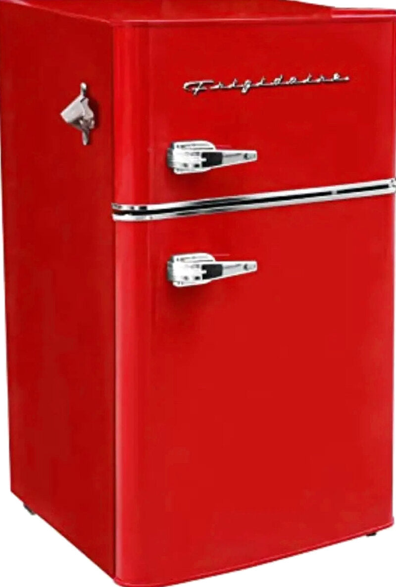 Frigidaire Retro-Style Mini Fridge With Freezer, 3.1 Cu. Ft., Two-Door, Built-In Bottle Opener