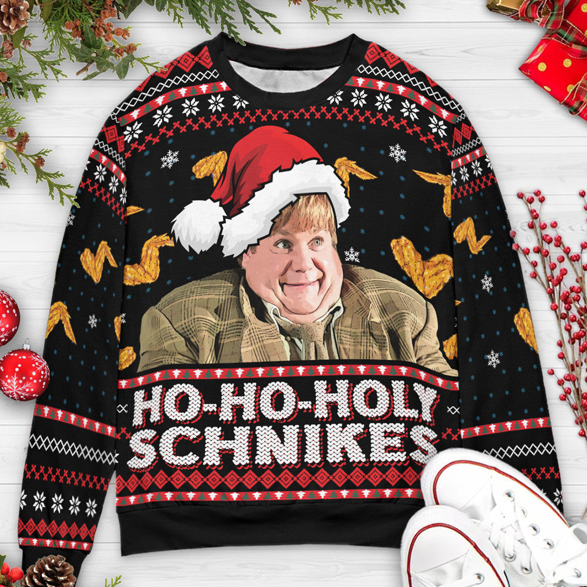 Ho-Ho-Holy Schnikes Funny Tommy Boy Ugly Christmas Sweatshirt