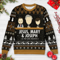 Jesus, Mary, Joseph & the Wee Donkey Ugly Christmas Sweatshirt
