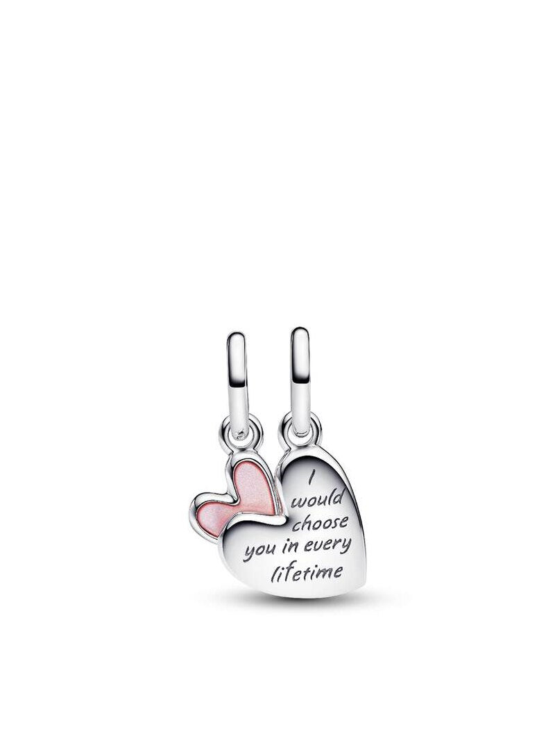 Mother Daughter Heart Charm Set