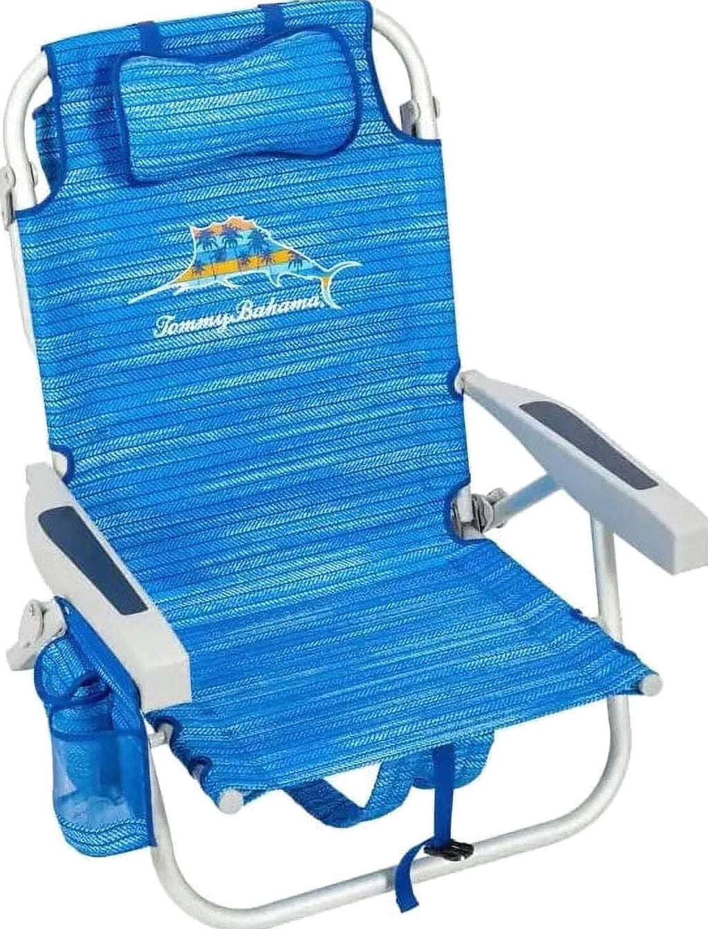 Tommy Bahama Backpack Beach Chairs, Blue, 2 Pack - 300 lb Capacity