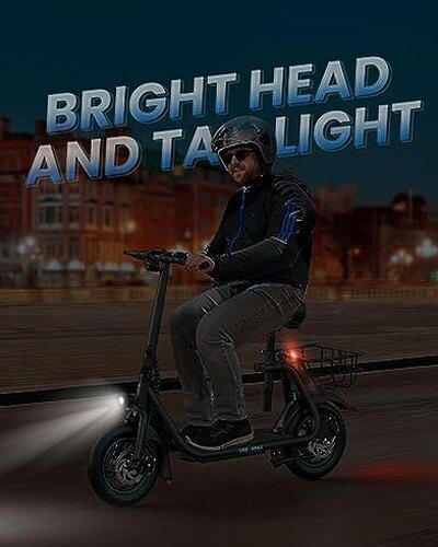 URBANMAX Electric Scooter With Seat, 450W Motor, 22 Miles Range, Black - C1