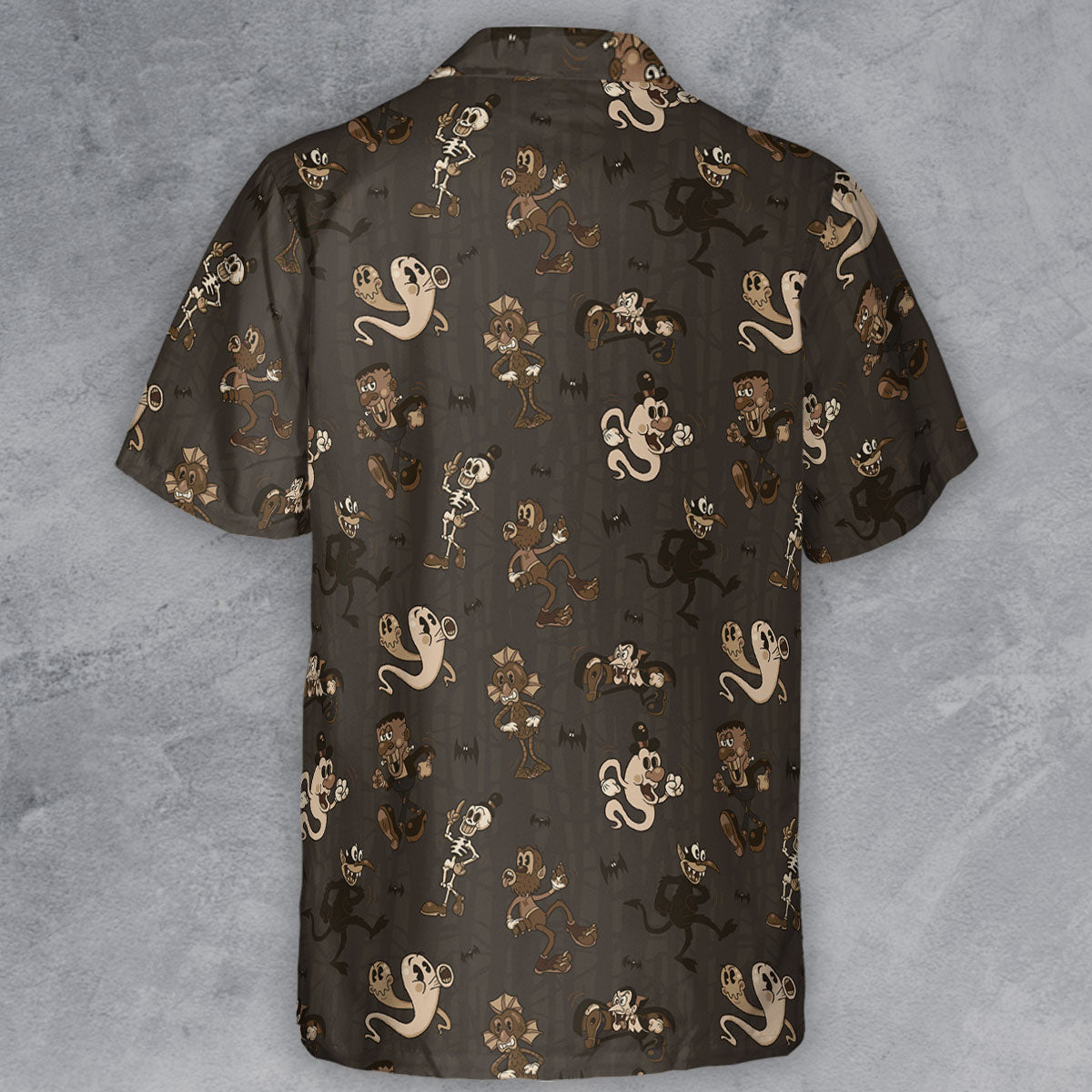 Horror Classic Monsters Universal Monsters Rubberhose Style Pattern Button Down Shirt