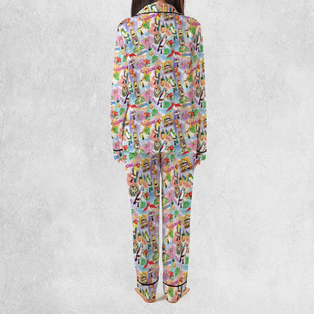 Tiki Room With Orange Bird Pajamas Set