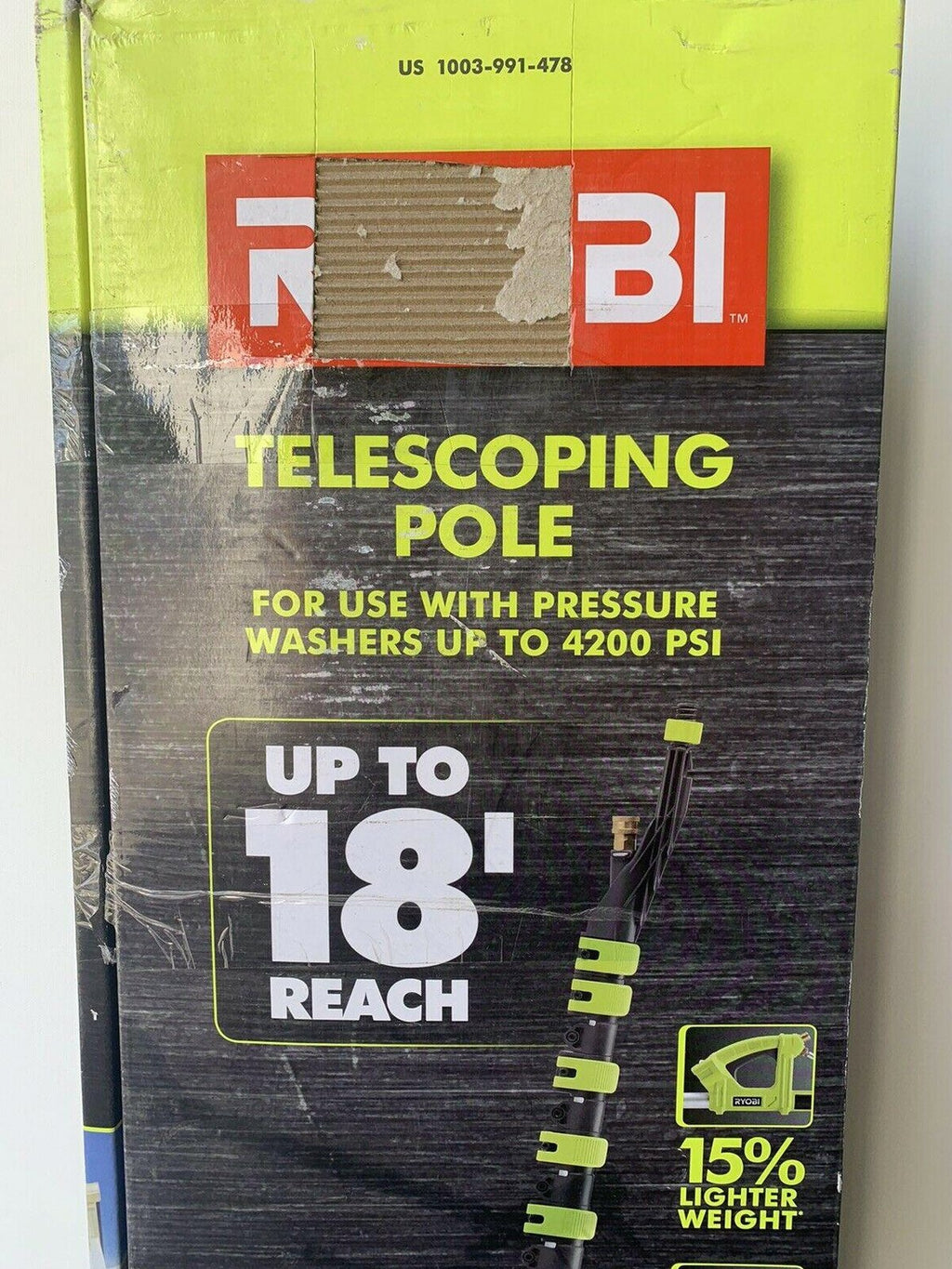 Ryobi 18 ft. Pressure Washer Extension Pole Up To 4200 PSI - RY31EP26