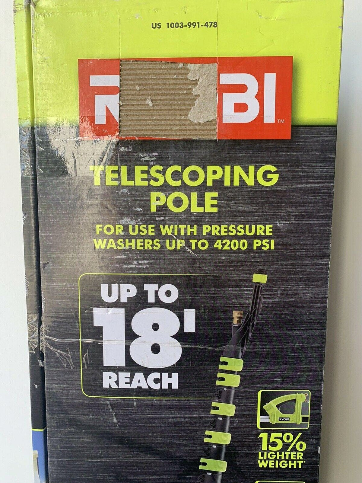 Ryobi 18 ft. Pressure Washer Extension Pole Up To 4200 PSI - RY31EP26