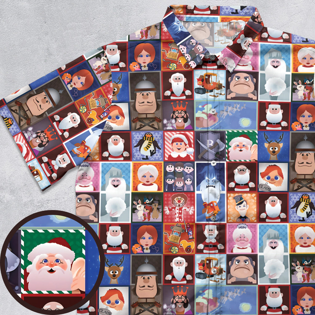 Santa Claus Is Comin' to Town Characters Button Down Shirt