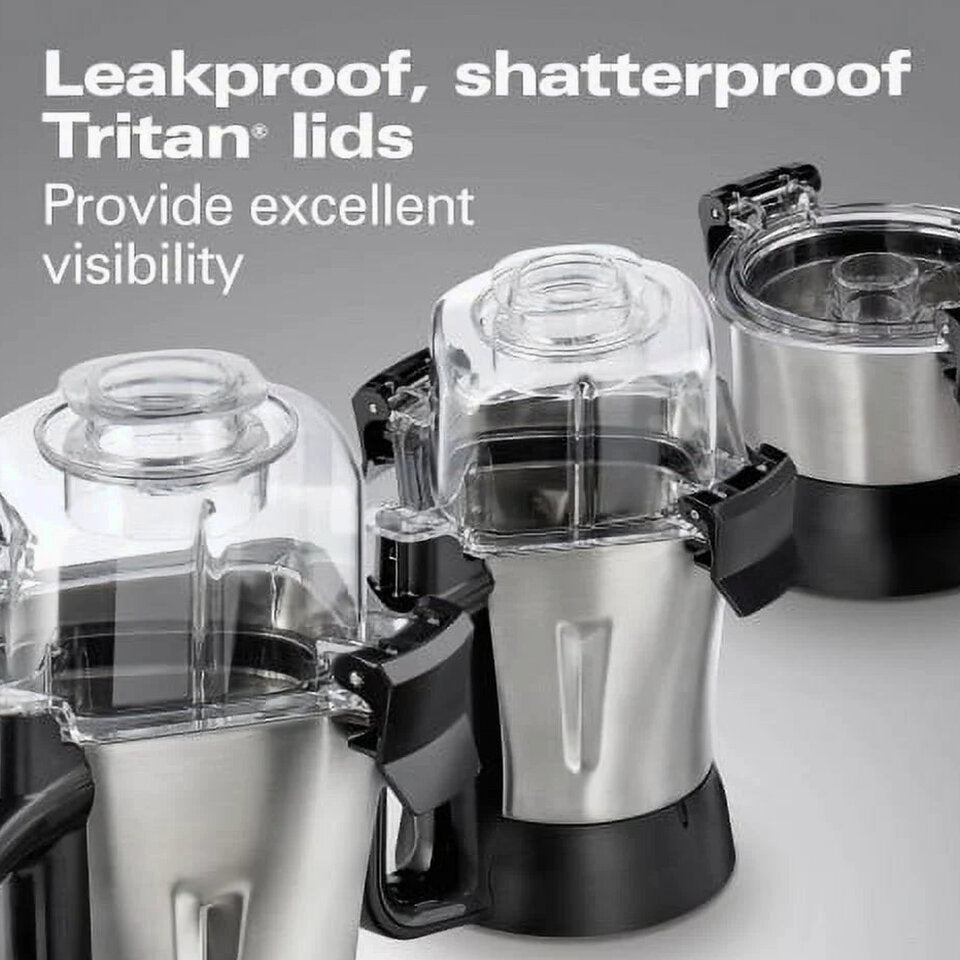Hamilton Beach Professional Juicer Mixer Grinder 2.2 HP 120V With 3 Stainless Steel Jars, 1.5 Liters - 58770