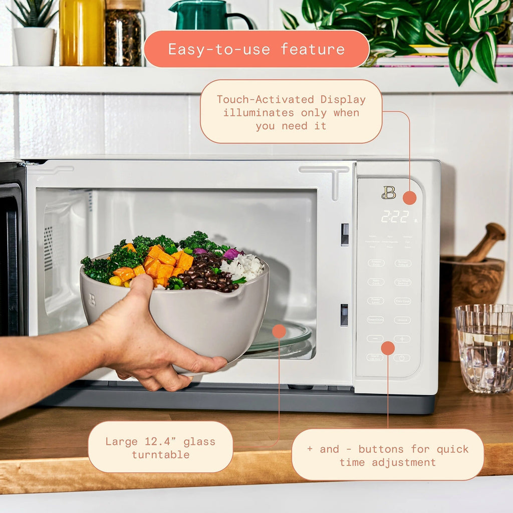 Beautiful 1.1 Cu ft 1000 Watt Sensor Microwave Oven, White Icing - BFCMS811WEST10