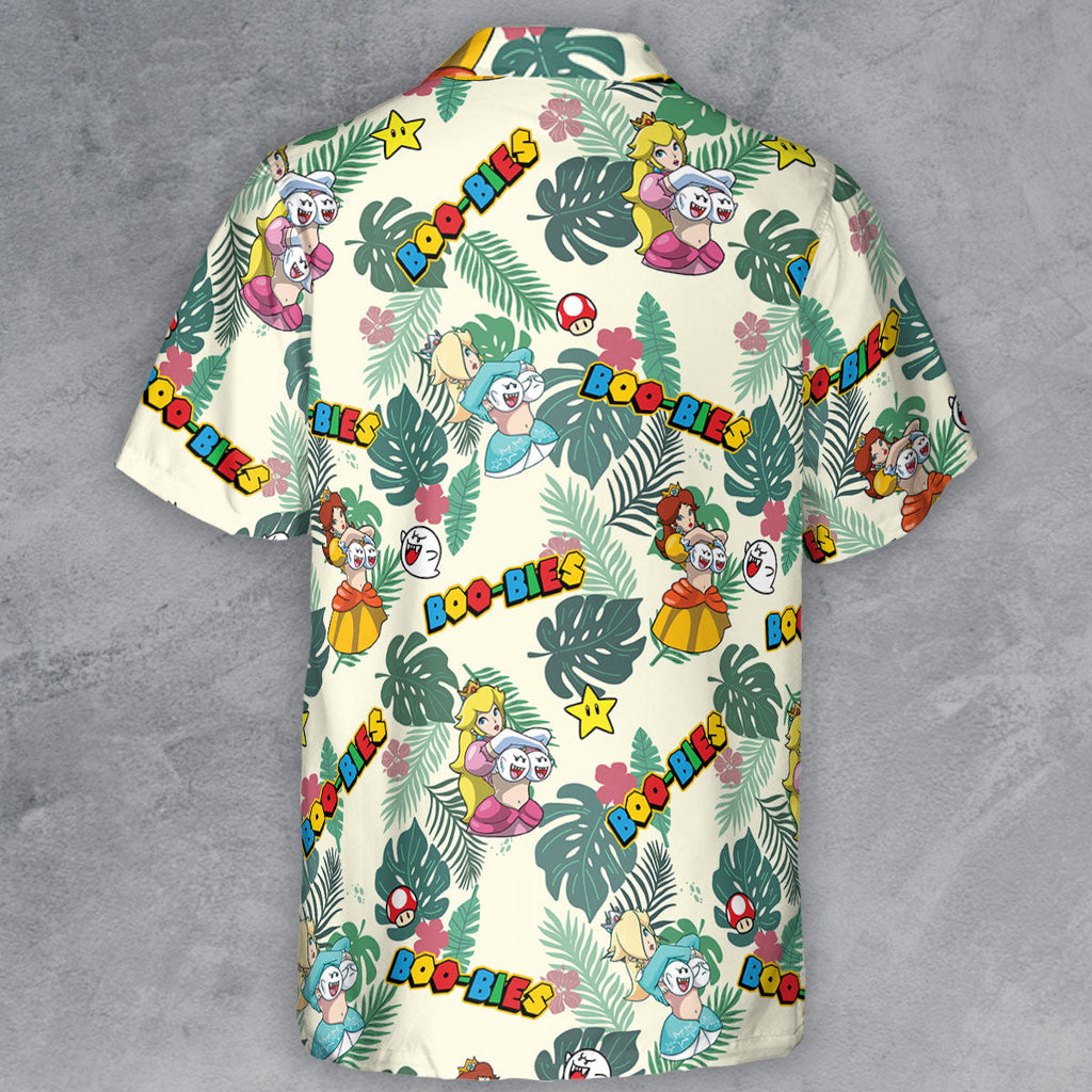 Super Mario Boo-Bies Pattern Button Down Shirt